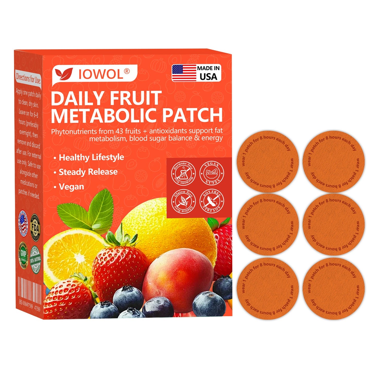 美国🍎𝐎𝐟𝐟𝐢𝐜𝐢𝐚𝐥 𝐒𝐭𝐨𝐫𝐞 | 𝐈𝐎𝐖𝐎𝐋® 𝐃𝐚𝐢𝐥𝐲 𝐅𝐫𝐮𝐢𝐭 𝐌𝐞𝐭𝐚𝐛𝐨𝐥𝐢𝐜 𝐏𝐚𝐭𝐜𝐡 𝐮𝐬𝐞𝐬 𝐨𝐫𝐠𝐚𝐧𝐢𝐜 𝐟𝐫𝐮𝐢𝐭 𝐞𝐱𝐭𝐫𝐚𝐜𝐭𝐬 𝐚𝐧𝐝 𝐩𝐡𝐲𝐭𝐨𝐧𝐮𝐭𝐫𝐢𝐞𝐧𝐭𝐬 𝐟𝐫𝐨𝐦 𝟒𝟑 𝐟𝐫𝐮𝐢𝐭𝐬 𝐭𝐨 𝐬𝐮𝐩𝐩𝐨𝐫𝐭 𝐟𝐚𝐭 𝐦𝐞𝐭𝐚𝐛𝐨𝐥𝐢𝐬𝐦, 𝐛𝐚𝐥𝐚𝐧𝐜𝐞 𝐛𝐥𝐨𝐨𝐝 𝐬𝐮𝐠𝐚𝐫, 𝐚𝐧𝐝 𝐛𝐨𝐨𝐬𝐭 𝐞𝐧𝐞𝐫𝐠𝐲 𝐟𝐨𝐫 𝐚𝐥𝐥-𝐝𝐚𝐲 𝐰𝐞𝐥𝐥𝐧𝐞𝐬𝐬.
