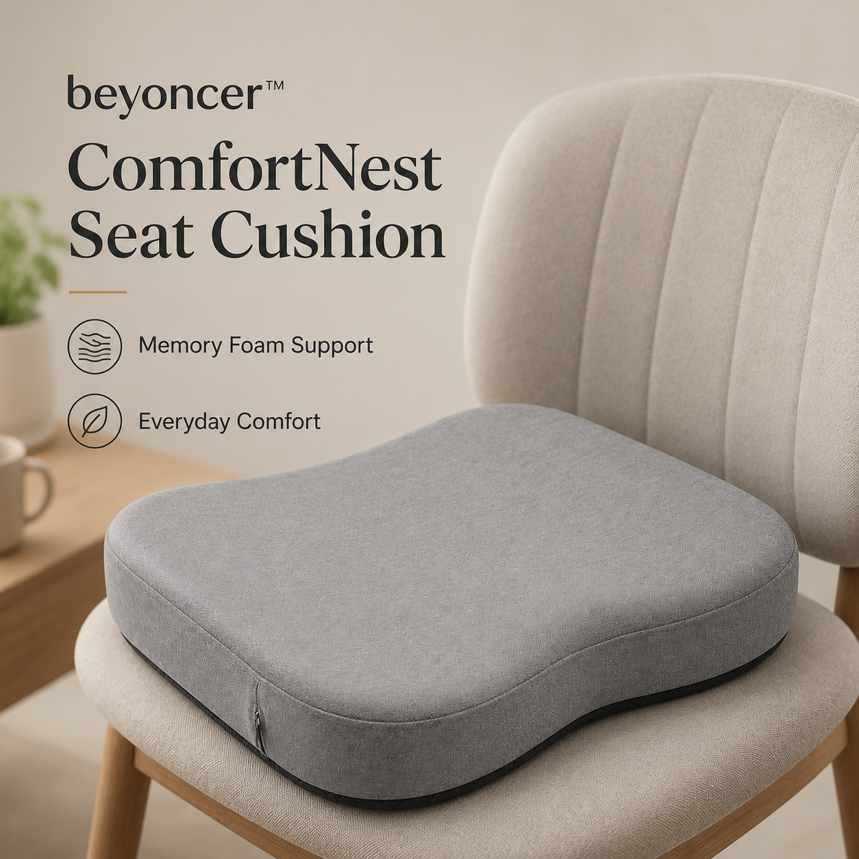 beyoncer™ ComfortNest Memory Foam Seat Cushion
