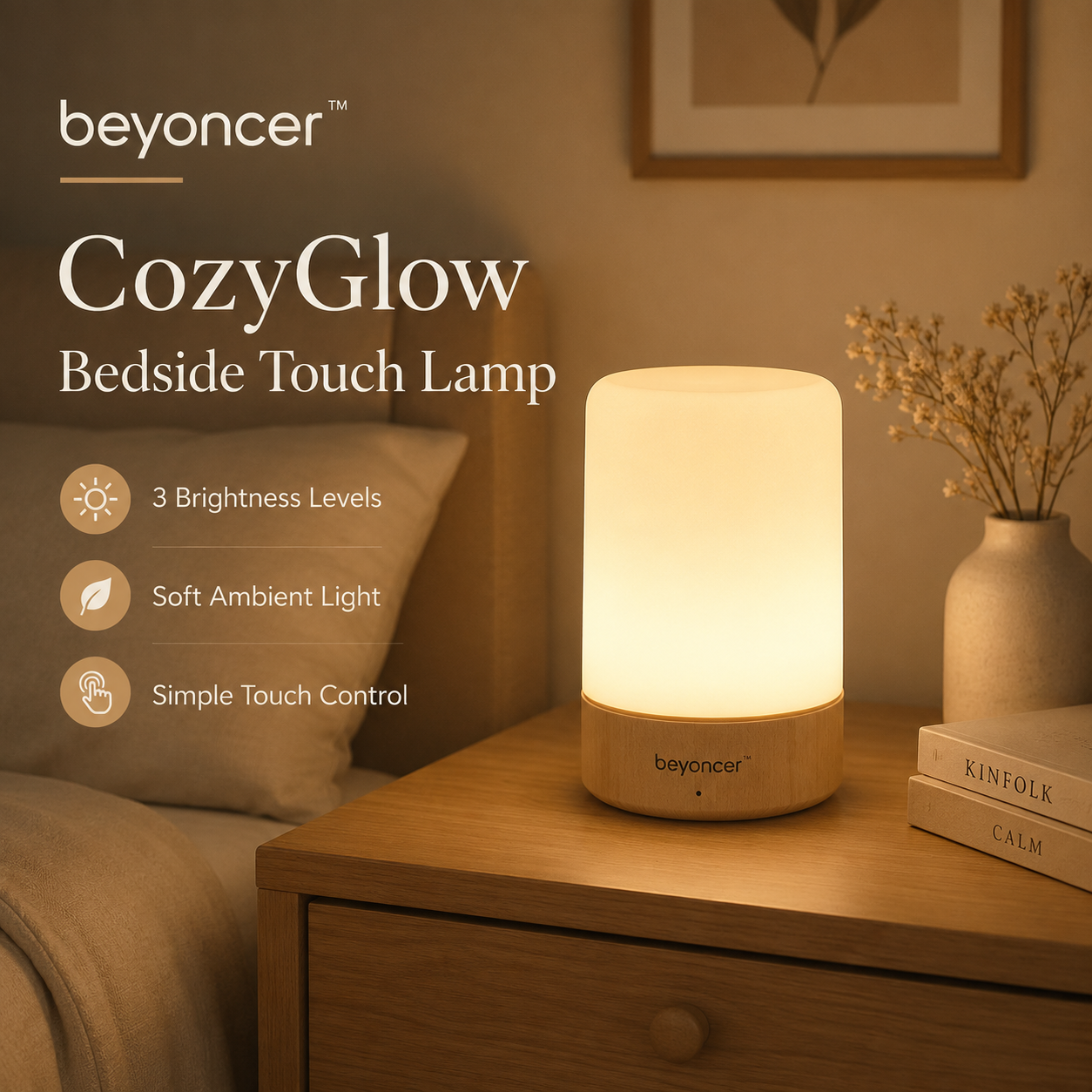 beyoncer™ CozyGlow Bedside Touch Lamp